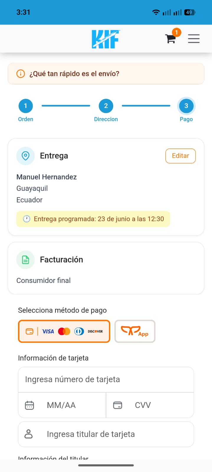 Pagas con tarjeta