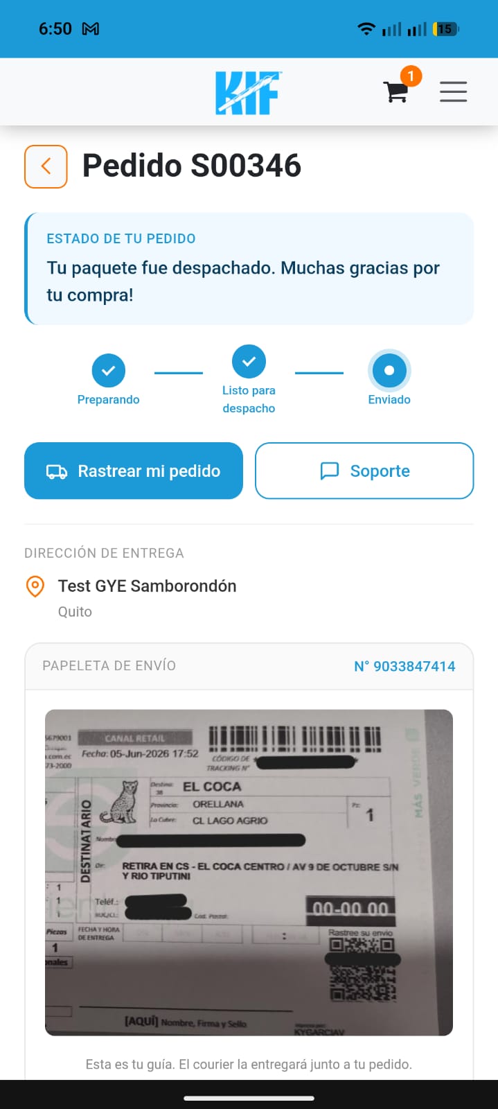 Seguimiento Servientrega con guía